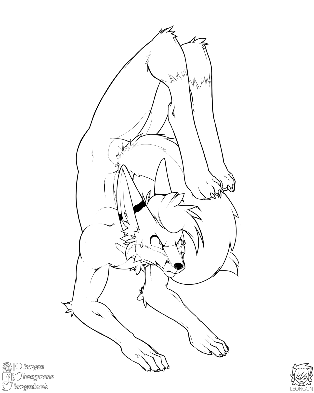 Kobaj trying a unique yoga pose, but based on his expression it isn't going well.