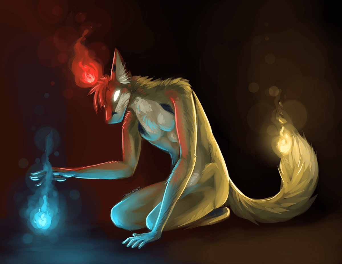 Kobaj practicing some magic.