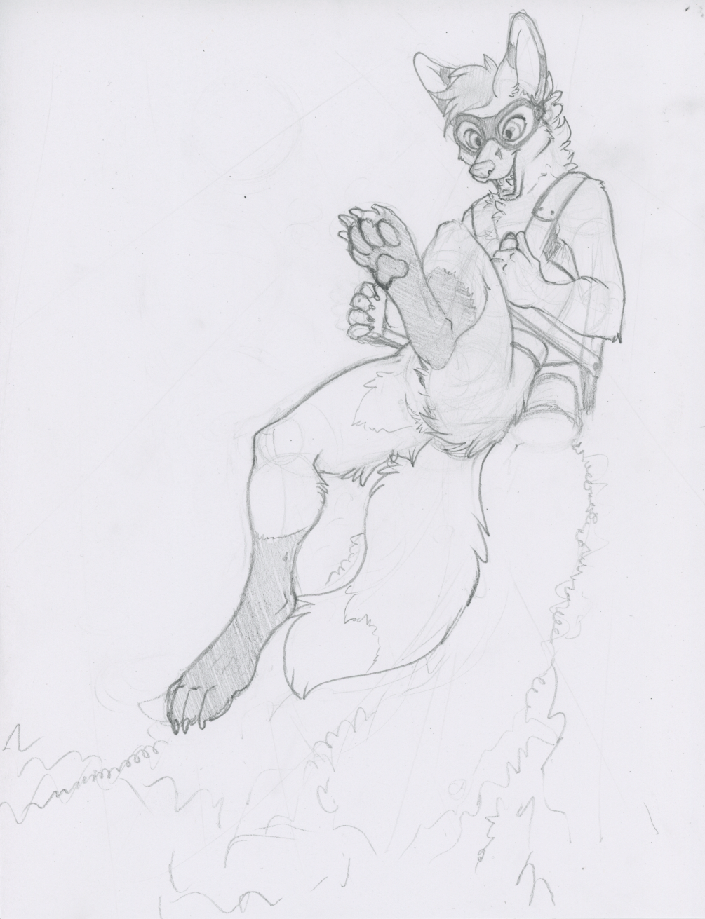 Kobaj flies around with a jetpack.