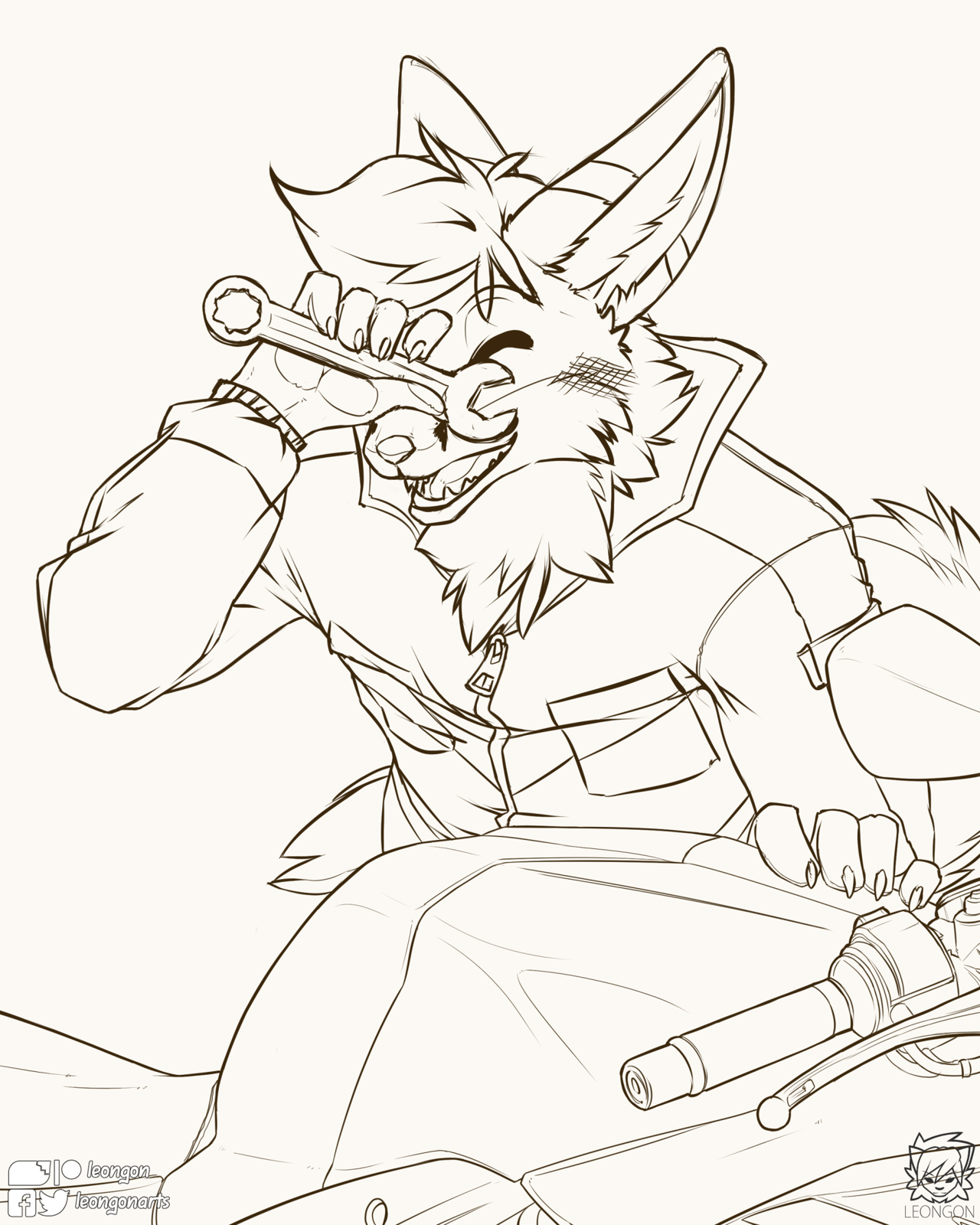 Kobaj fixing a motorcycle.