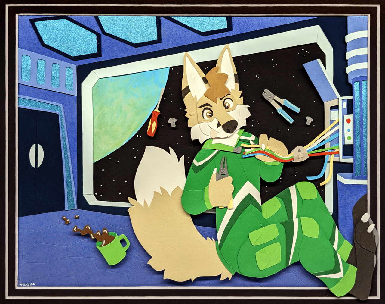 Kobaj repairing a space station.