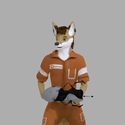 Kobaj trying to prove the cake is not a lie by completing portal puzzles.