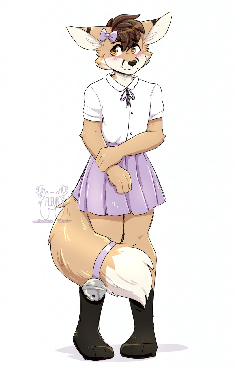 Kobaj wearing a cute skirt.