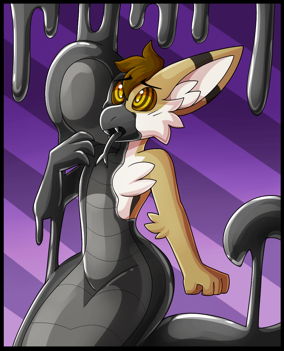 A hypnotized Kobaj being transformed into a latex coated naga in celebration of the lunar new year being the year of the snake!