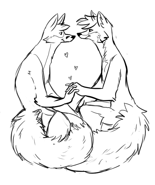 Kobaj holding Paws with his old mate.