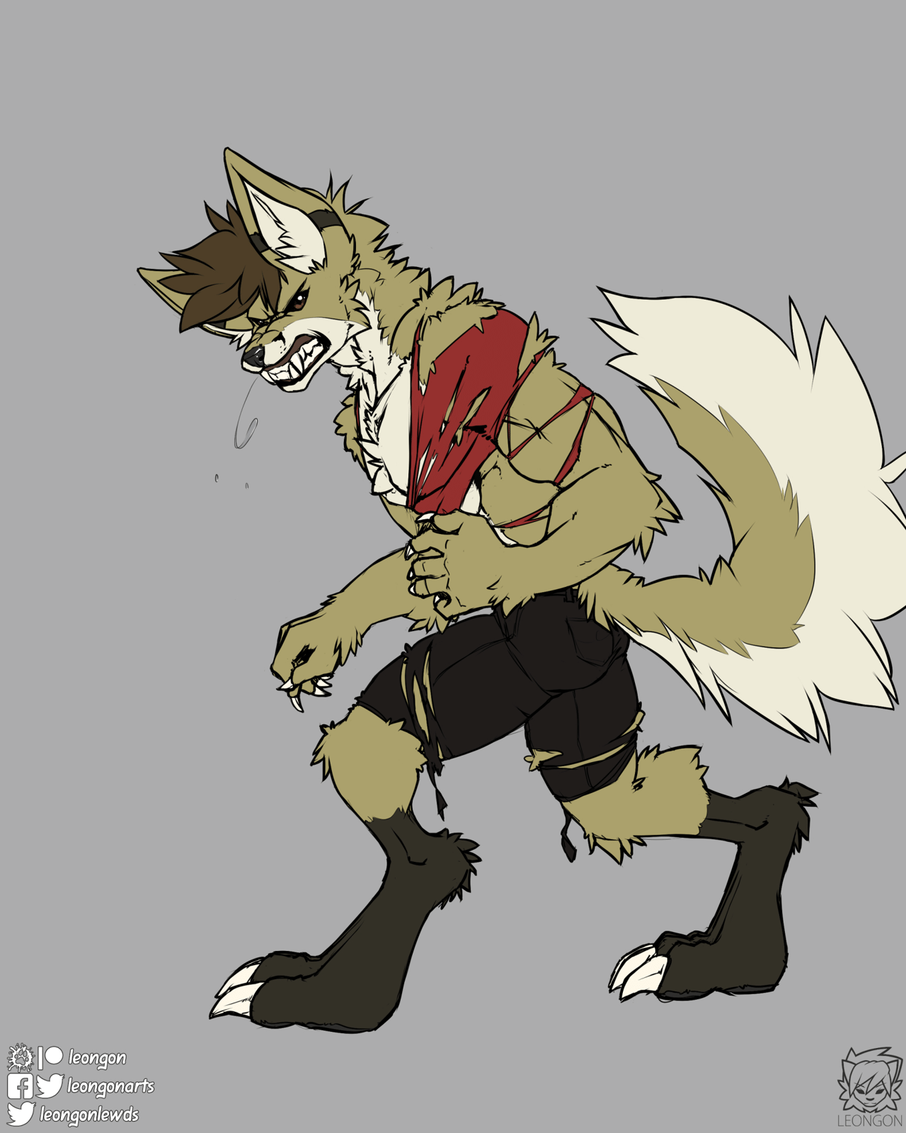 Kobaj as a werewolf, er, werefox.