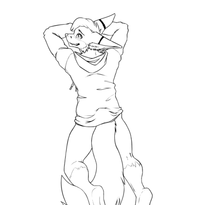 Kobaj wearing nothing but a hoodie.