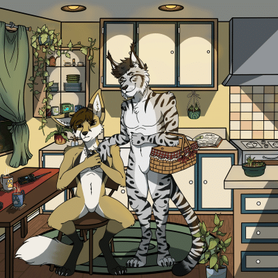 Kobaj and Reynx are up early preparing for a hike, with Kobaj getting some radios working and Reynx packing a picnic basket, it won't be long before the two of them set off.