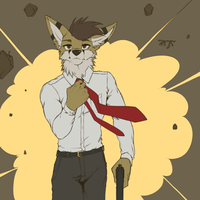 Just a cool fennec walking away from an explosion.