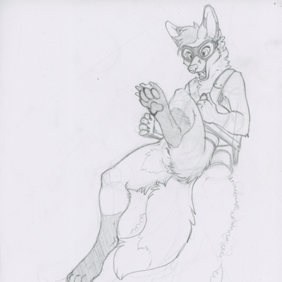 Kobaj flies around with a jetpack.