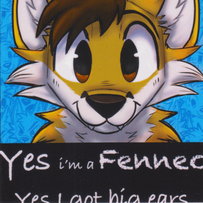 Kobaj has ears so big that he doesn't fit in the badge!