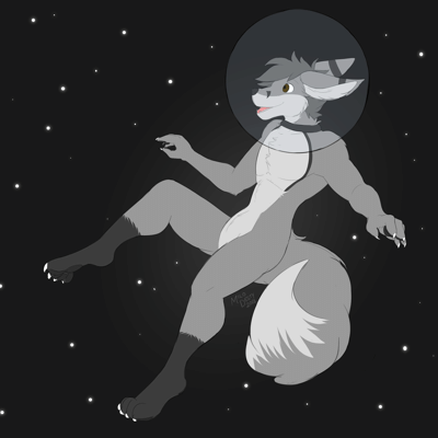 Kobaj floating around in space.