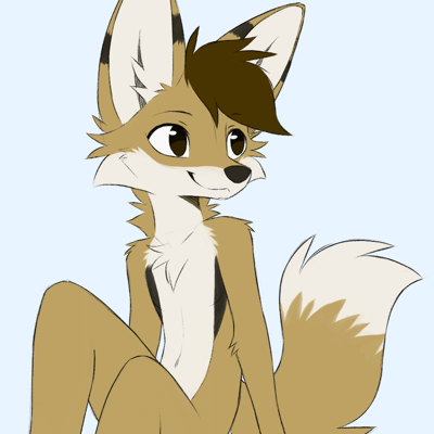 Kobaj taking a break to sit down and look off into the distance with a very content and happy expression.