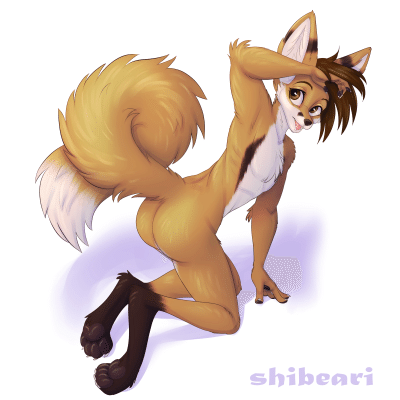 Kobaj posing to show off his butt, too bad his long hair keeps getting in the way.