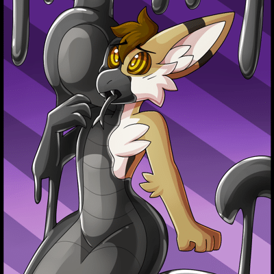 A hypnotized Kobaj being transformed into a latex coated naga in celebration of the lunar new year being the year of the snake!