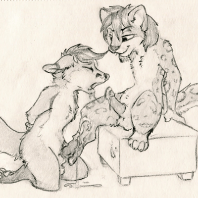 Kobaj getting a pawjob from Aubirb.