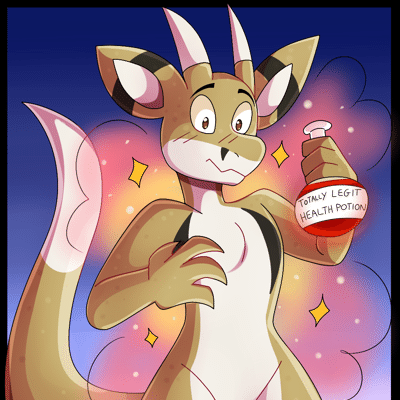 Kobaj fully transformed into a kobold after drinking a magic potion that was very much mislabeled.