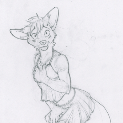 Kobaj didn't expect someone to walk in on him when he was trying on a cute new outfit.