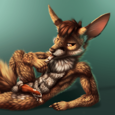 Kobaj licking up a treat.