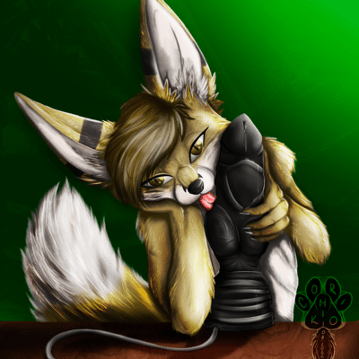 Kobaj seductively licking a very big toy.